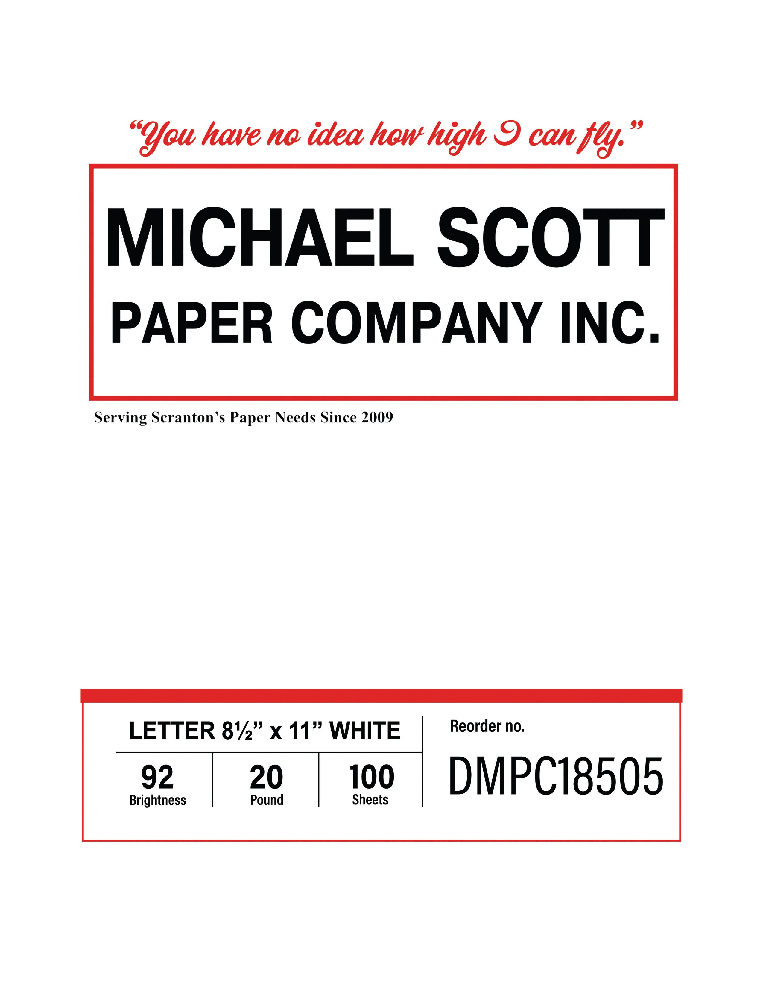 The Office Dunder Mifflin Inc. Paper Company Premium Copy Prop